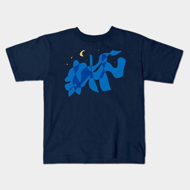 Modern Starry Night | Digital art Kids T-Shirt by Gabriel Eloy